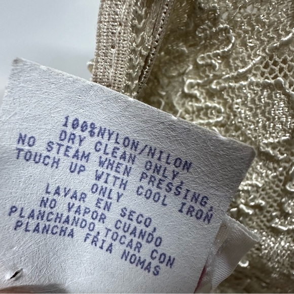 Vintage Lacy After Noon Shell Kepler Long Sleeve Semi Sheer Lace Top Blouse M - Picture 9 of 10